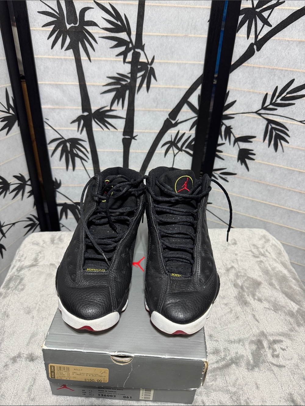 Nike Air Jordan 13 Men’s Sneakers - Black with Red & Yellow Accents